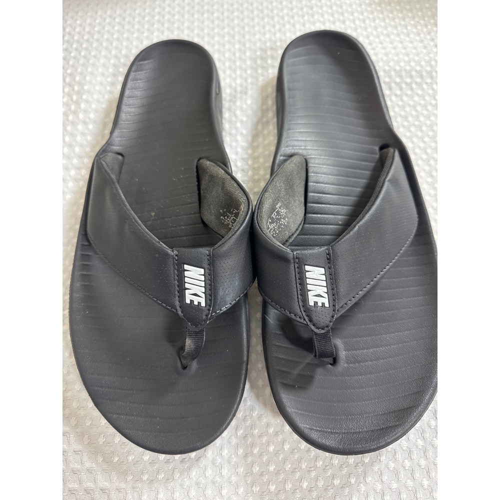 Nike Flip Flops Mens 11 Ultra Comfort 3 Black Casual AR4494-001 EUC